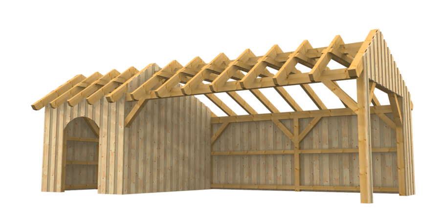 Satteldach ungleich geneigt in Schuppen von MAX Holzbau