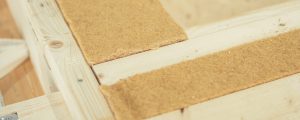 Holzfaserdämmung in einem Wandelement